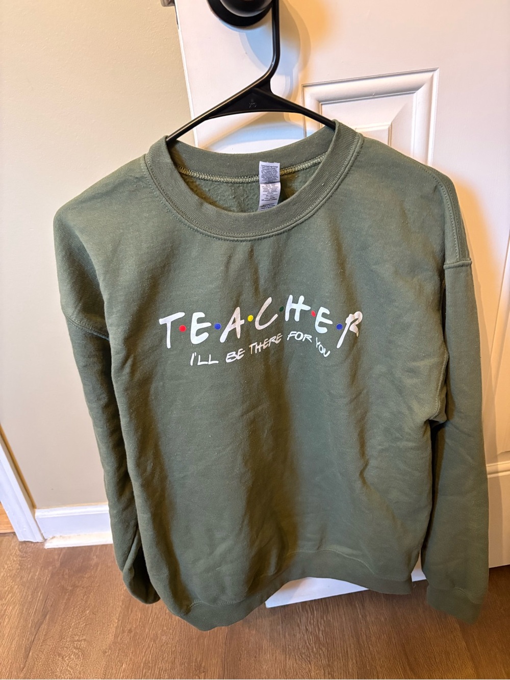 Teacher Graphic Crewneck Sweatshirt - Olive Green